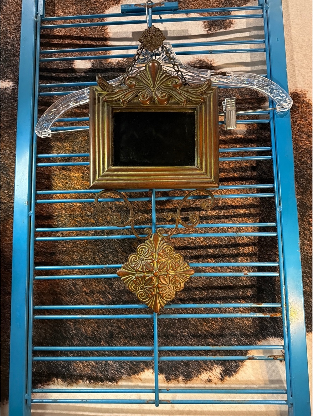 Vintage Ornate Gold Wall Mirror with Decorative Hanging Accent